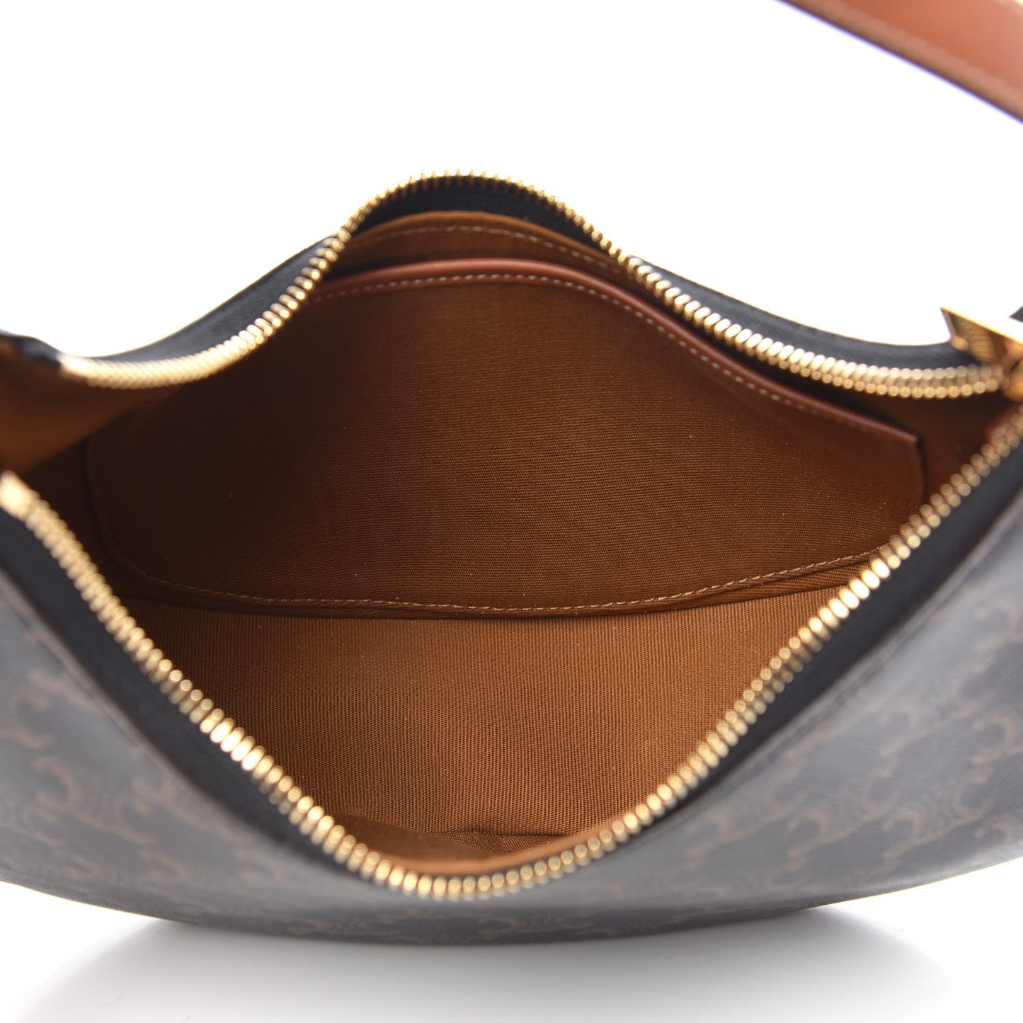 Triomphe Canvas Calfskin Ava Shoulder Bag Tan