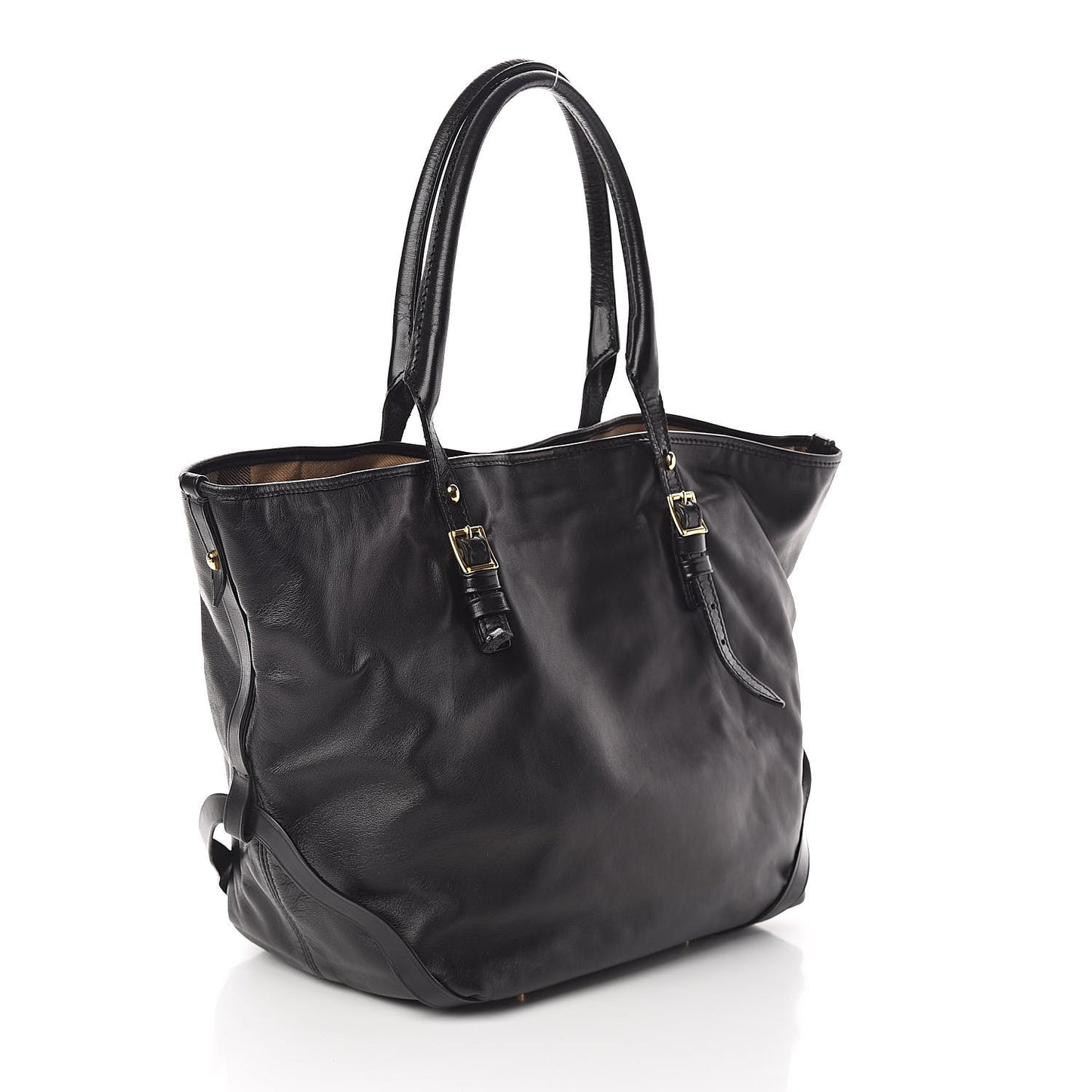 Lambskin Medium East West Tote Black