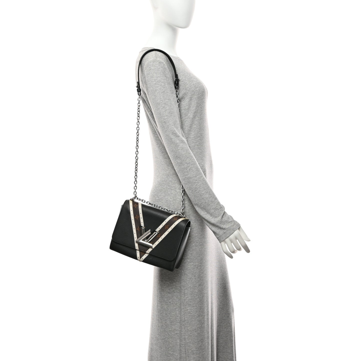 Epi Monogram Twist Shoulder Bag MM Black