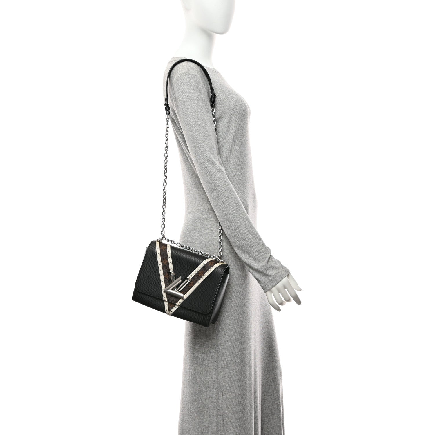 Louis Vuitton Epi Monogram Twist Shoulder Bag MM Black 2 of 11