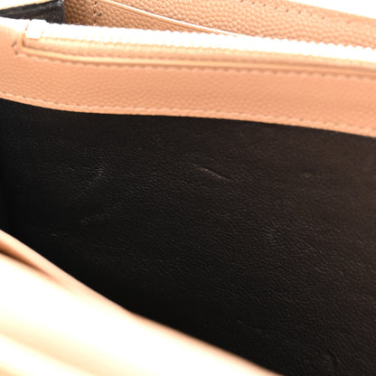 Saint Laurent Grain De Poudre Matelasse Chevron Monogram Chain Wallet Dark Natural 11 of 13