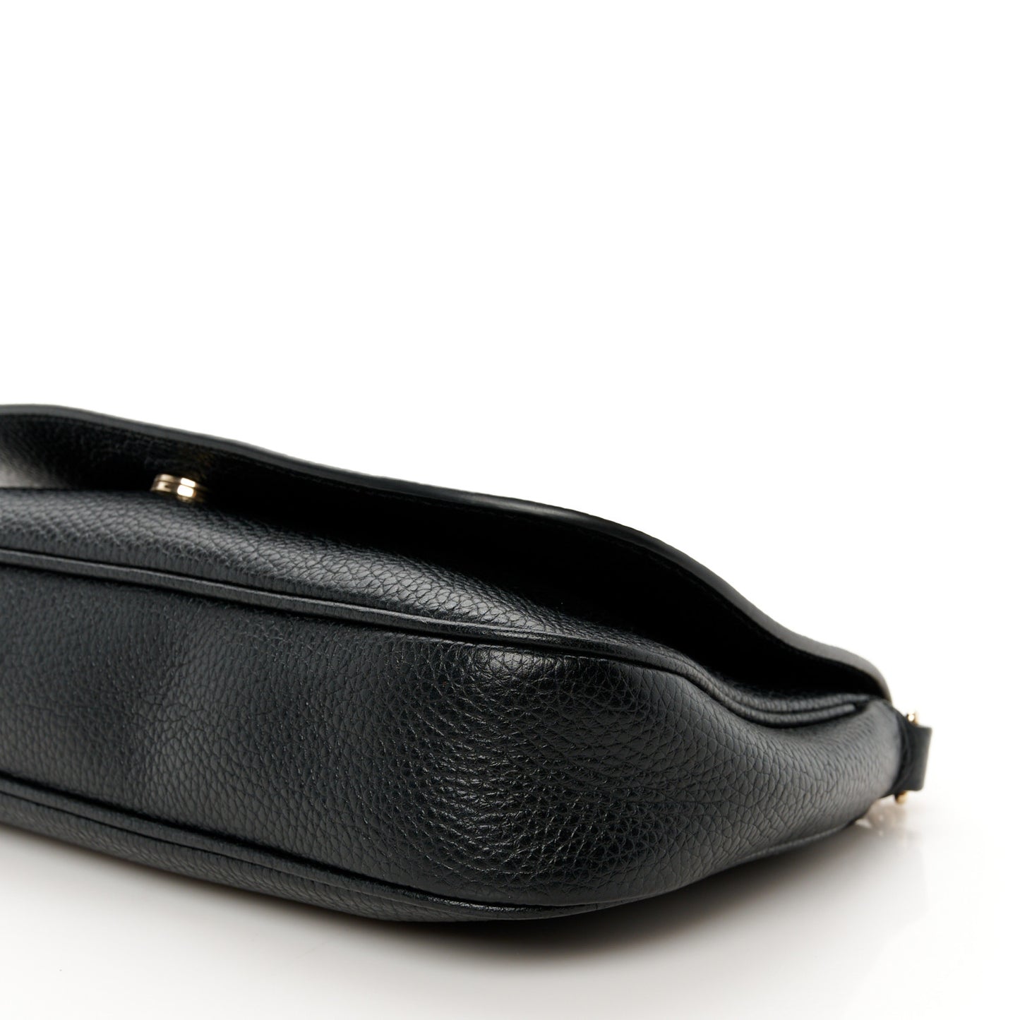 Pebbled Calfskin Medium Soho Flap Crossbody Black