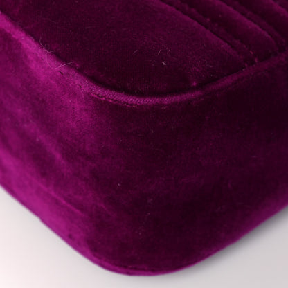 Gucci Velvet Matelasse Medium GG Marmont Shoulder Bag Fuchsia Violet Cyclamen 10 of 14