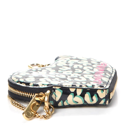 Louis Vuitton Vernis Leopard Coeur Heart Coin Purse Blue Infini 4 of 7