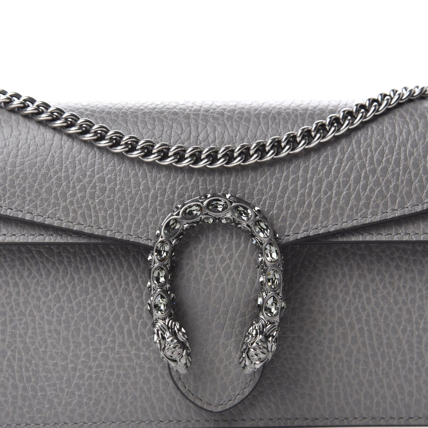 Gucci Dollar Calfskin Crystal Super Mini Dionysus Shoulder Bag Dusty Grey Black Diamond 9 of 10