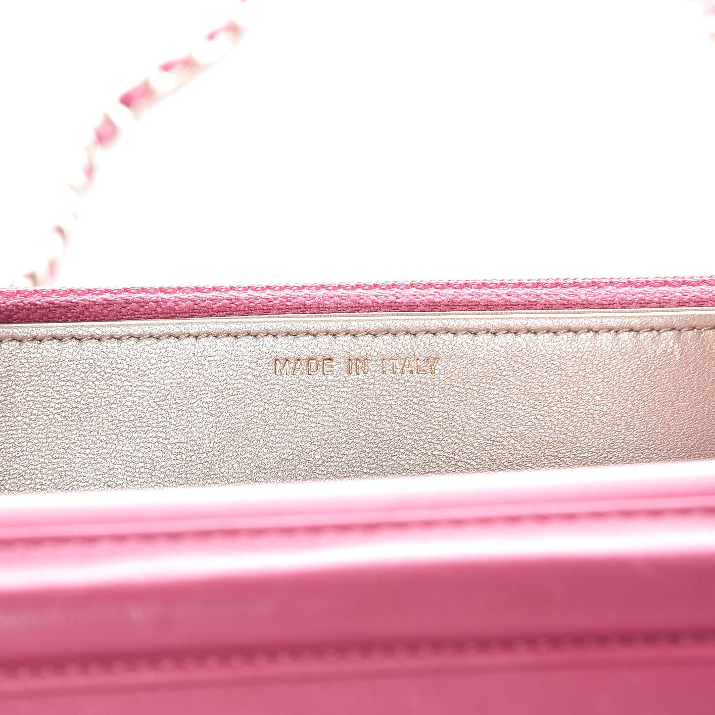 Lambskin Camellia Embossed Wallet On Chain WOC Pink