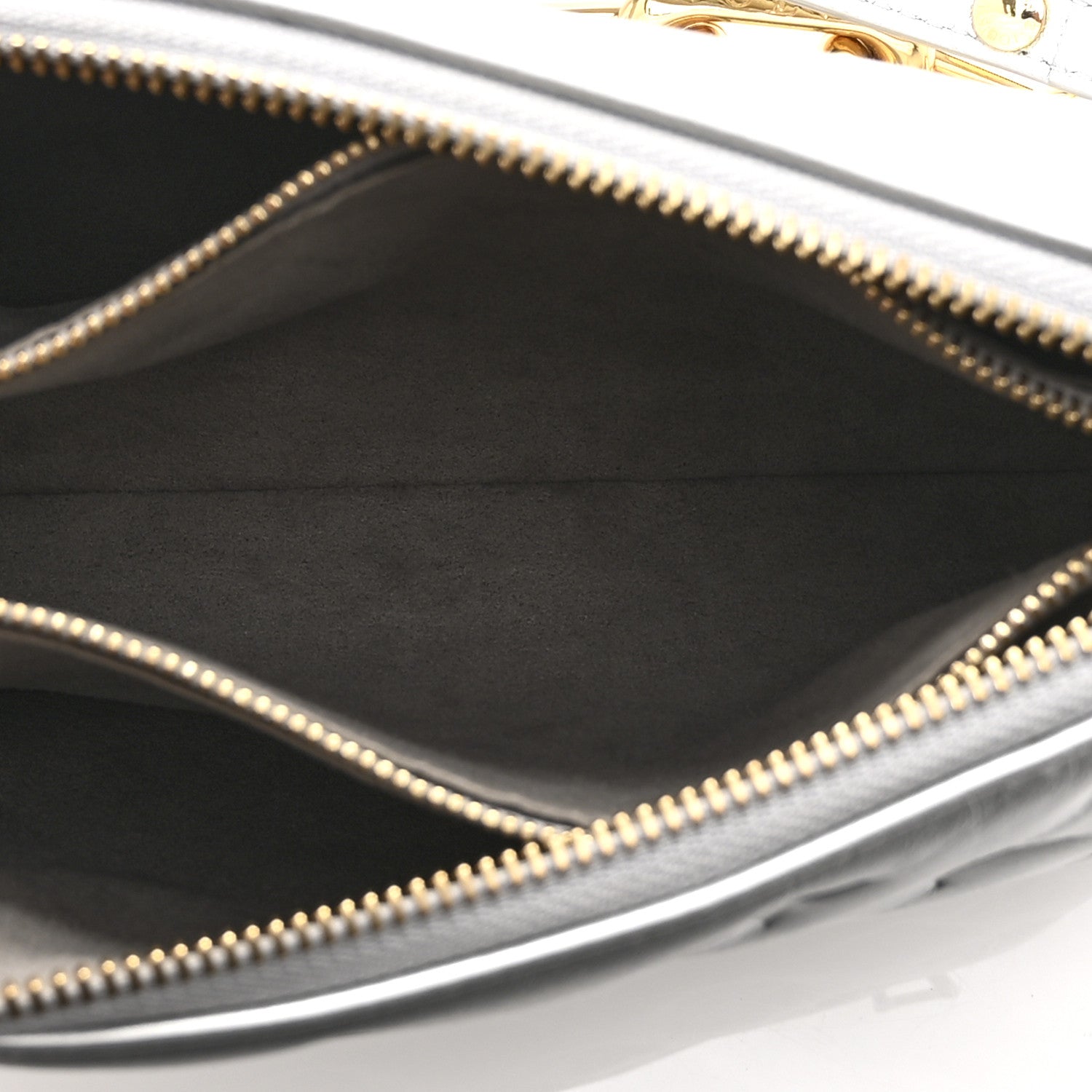 Louis Vuitton Lambskin Embossed Monogram Coussin BB Silver 5 of 9