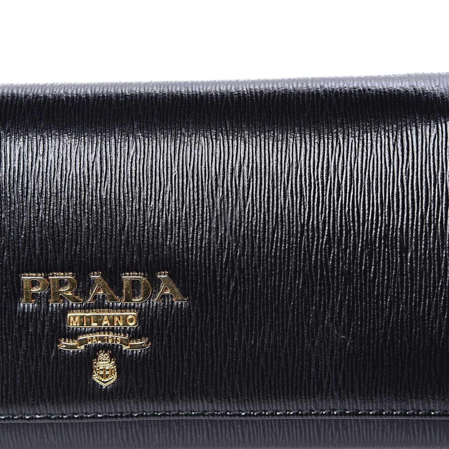 Prada Vitello Move Metal Oro Chain Wallet Black 11 of 11