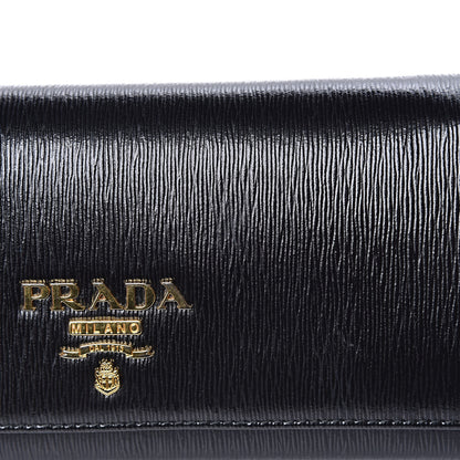 Prada Vitello Move Metal Oro Chain Wallet Black 11 of 11