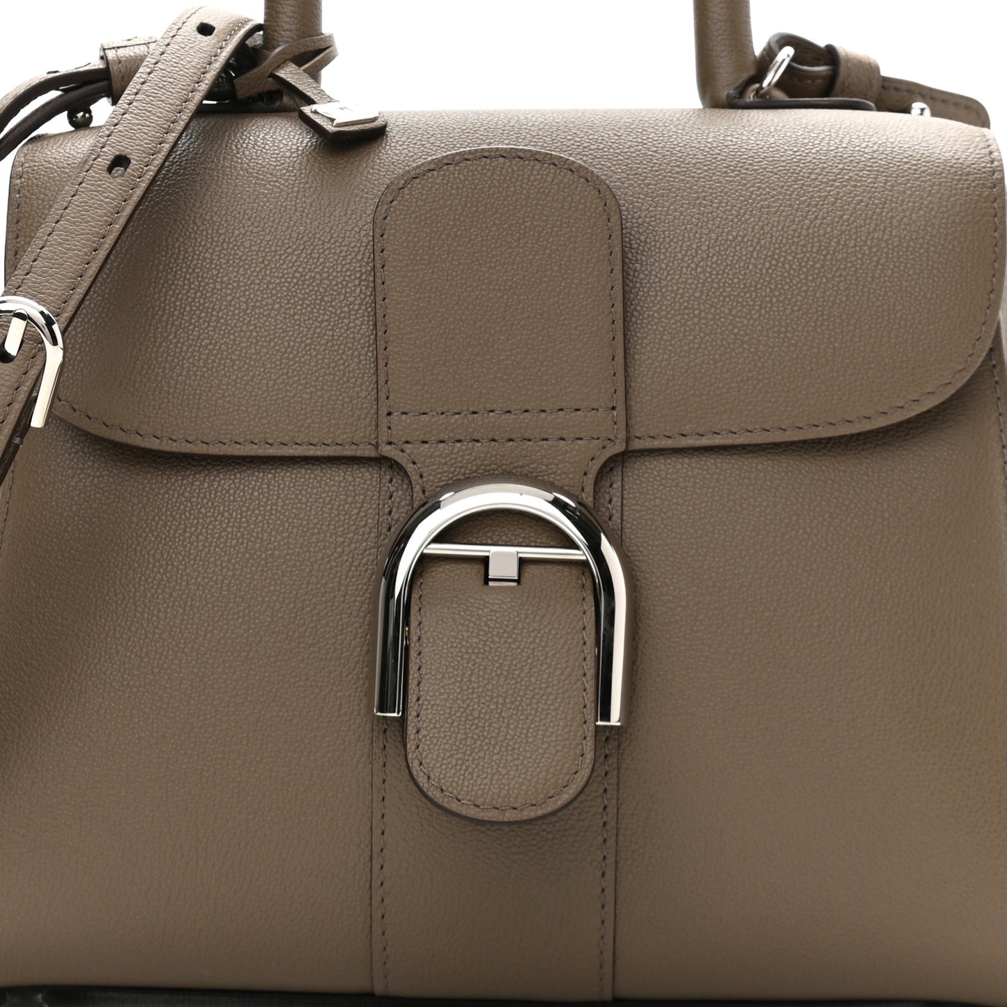 Rodeo Calfskin PM Brillant Satchel Taupe