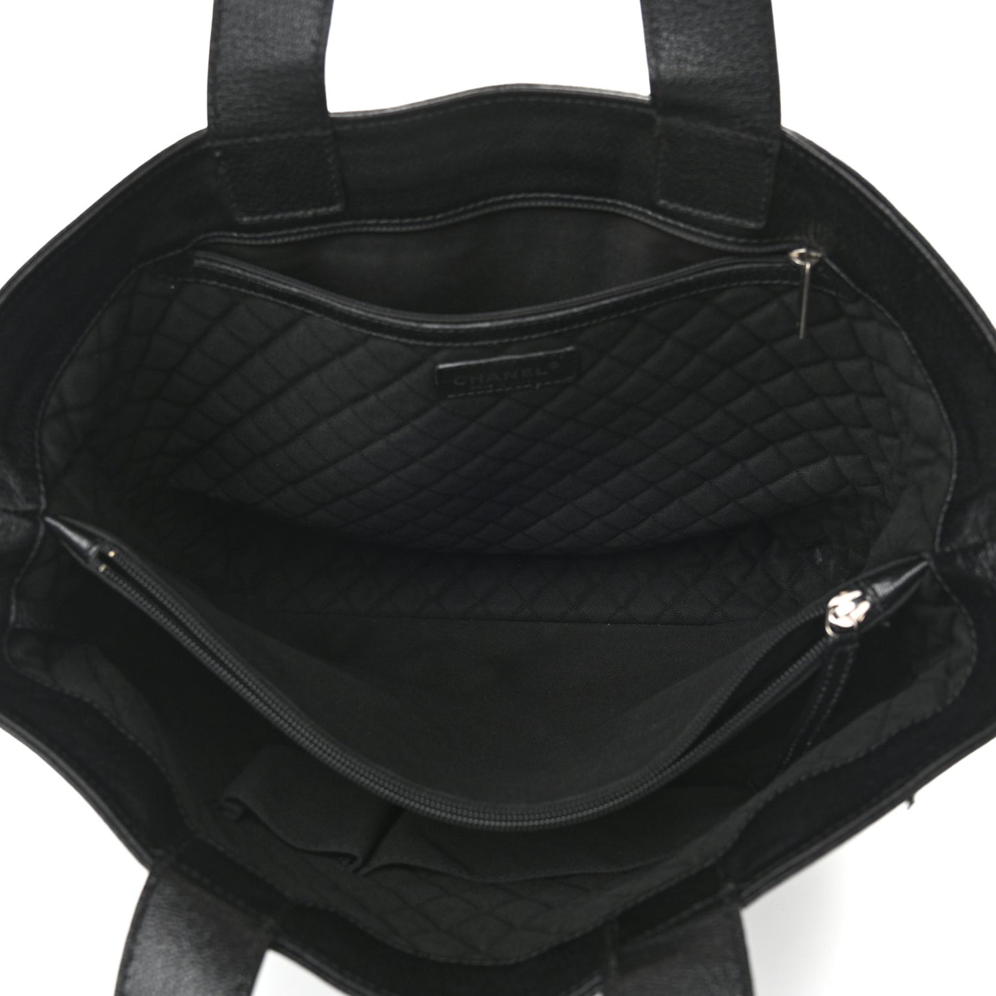 Goatskin Perforated Large CC Tote Black