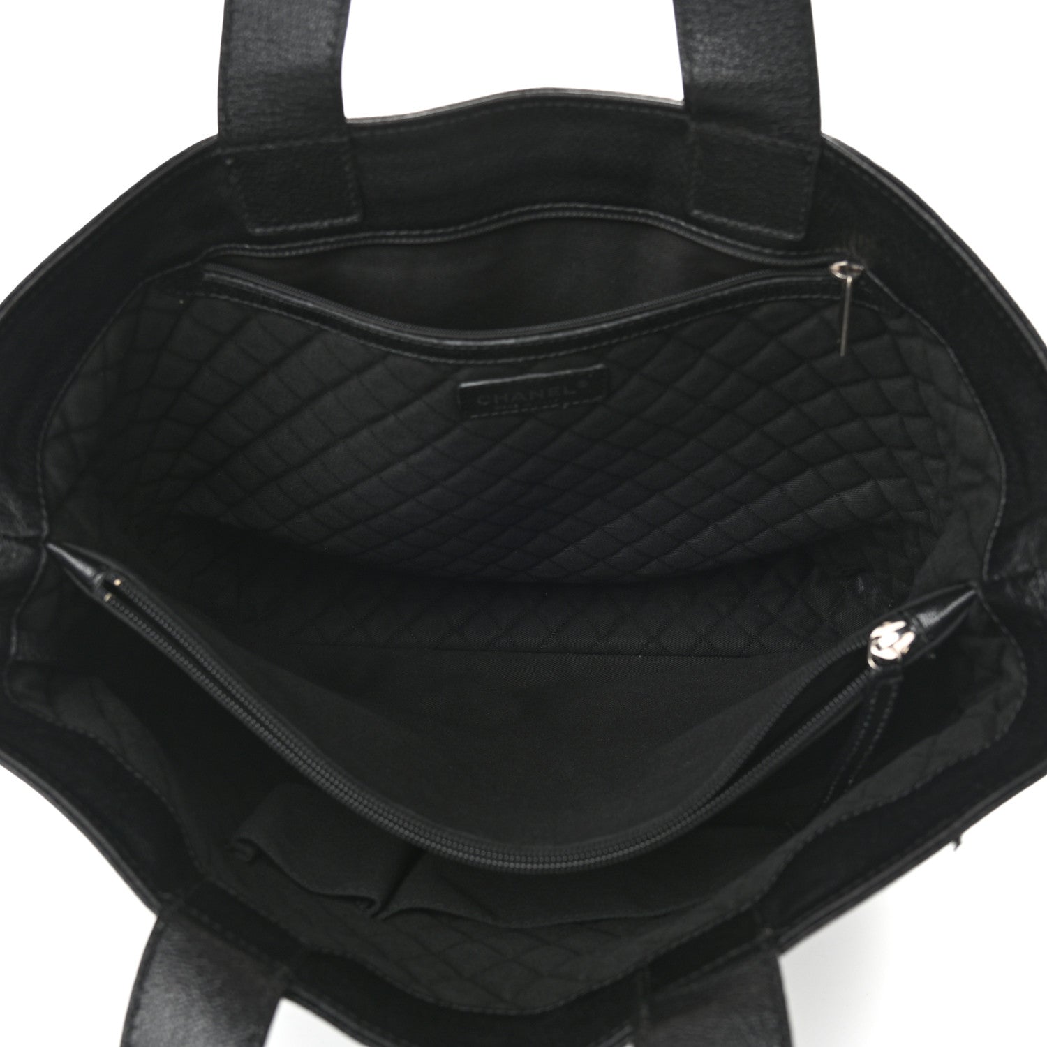 Chanel Goatskin Perforated Large CC Tote Black 5 of 13