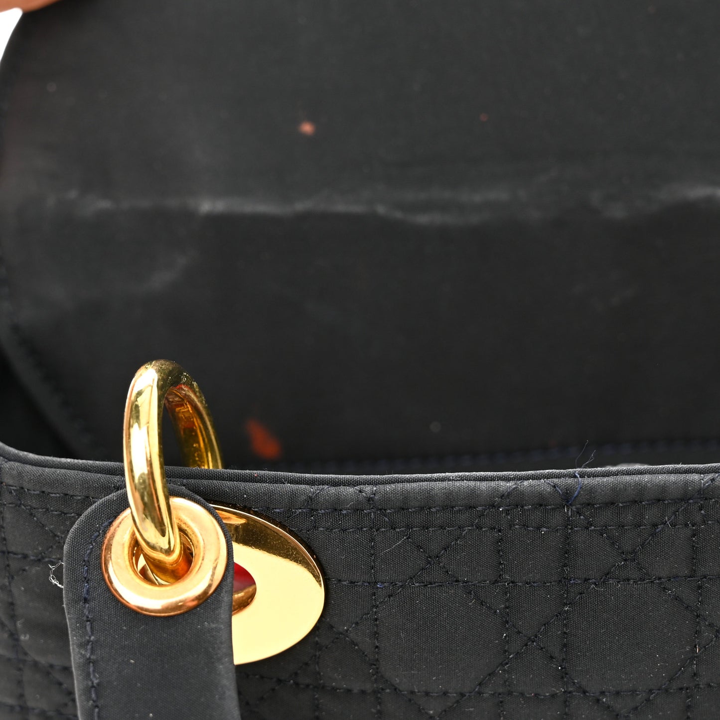 Nylon Cannage Mini Lady Dior Black