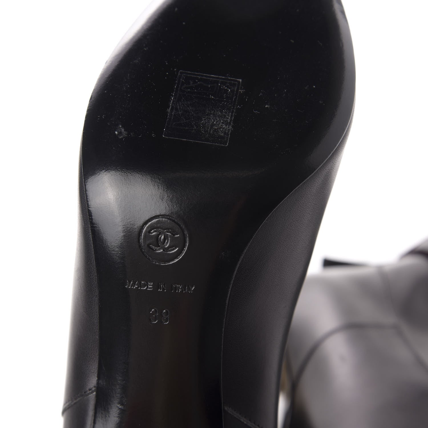 Chanel Lambskin Cap Toe Short Boots 39 Black Beige 9 of 11