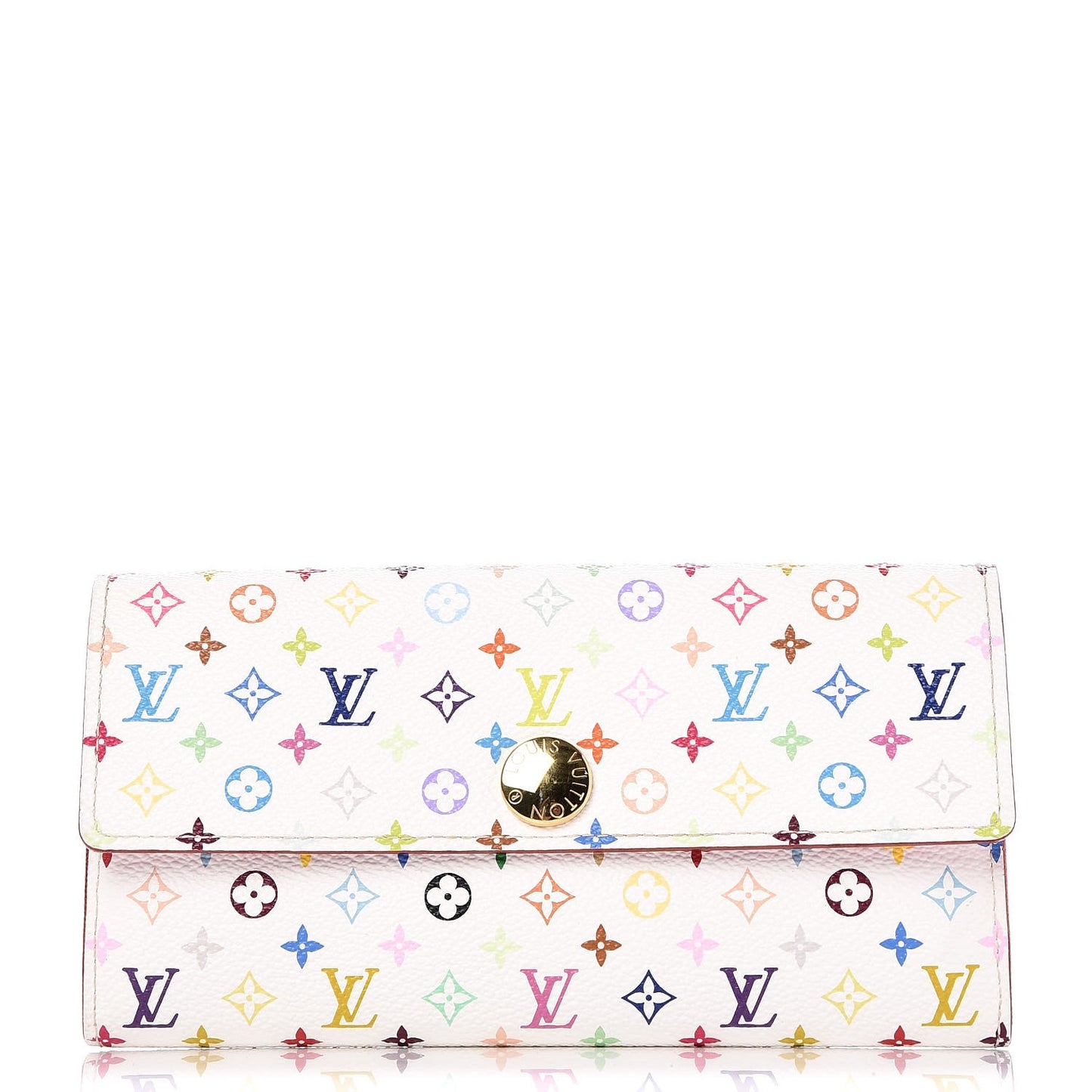 Monogram Multicolor Sarah Wallet White Litchi