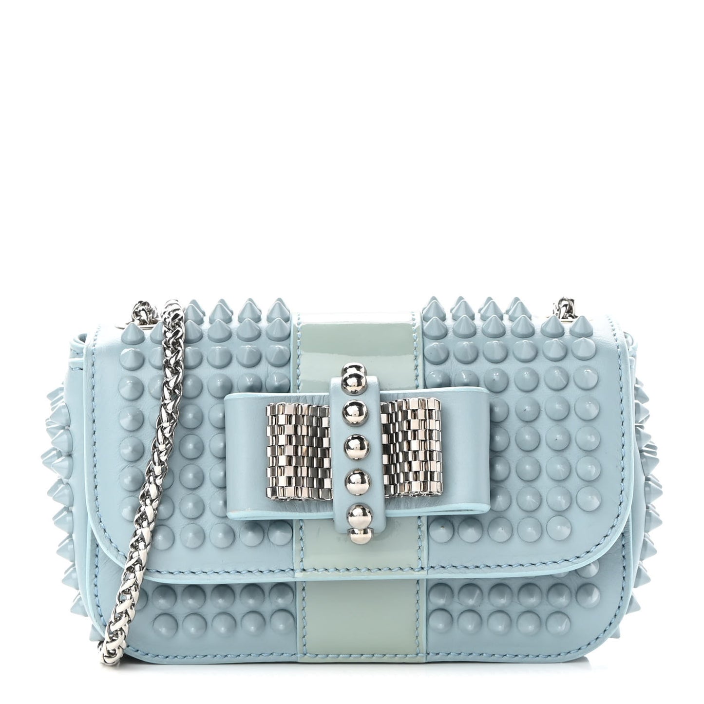 Calfskin Spikes Sweety Charity Shoulder Bag Blue