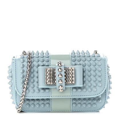 Christian Louboutin Calfskin Spikes Sweety Charity Shoulder Bag Blue 1 of 8