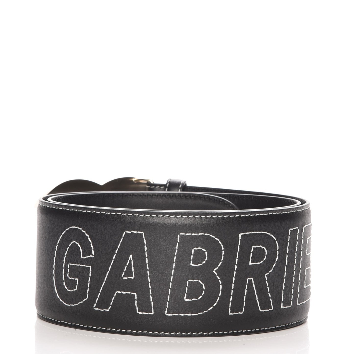 Calfskin Resin Gabrielle CC Logo Belt 75 Black White
