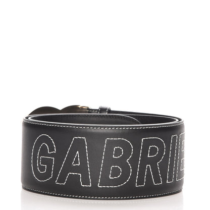 Chanel Calfskin Resin Gabrielle CC Logo Belt 75 Black White 3 of 9
