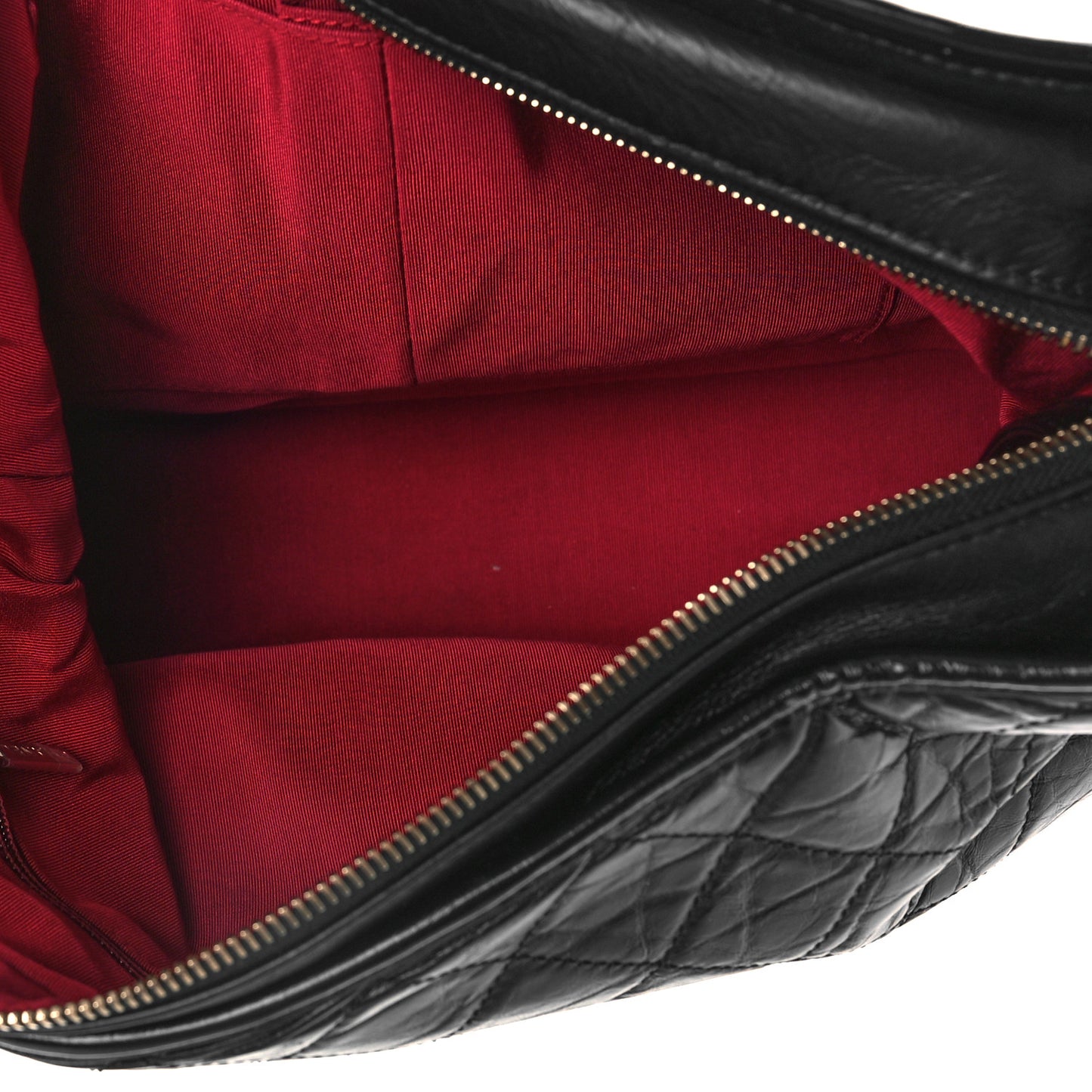 Aged Calfskin Quilted Large Gabrielle Hobo Black