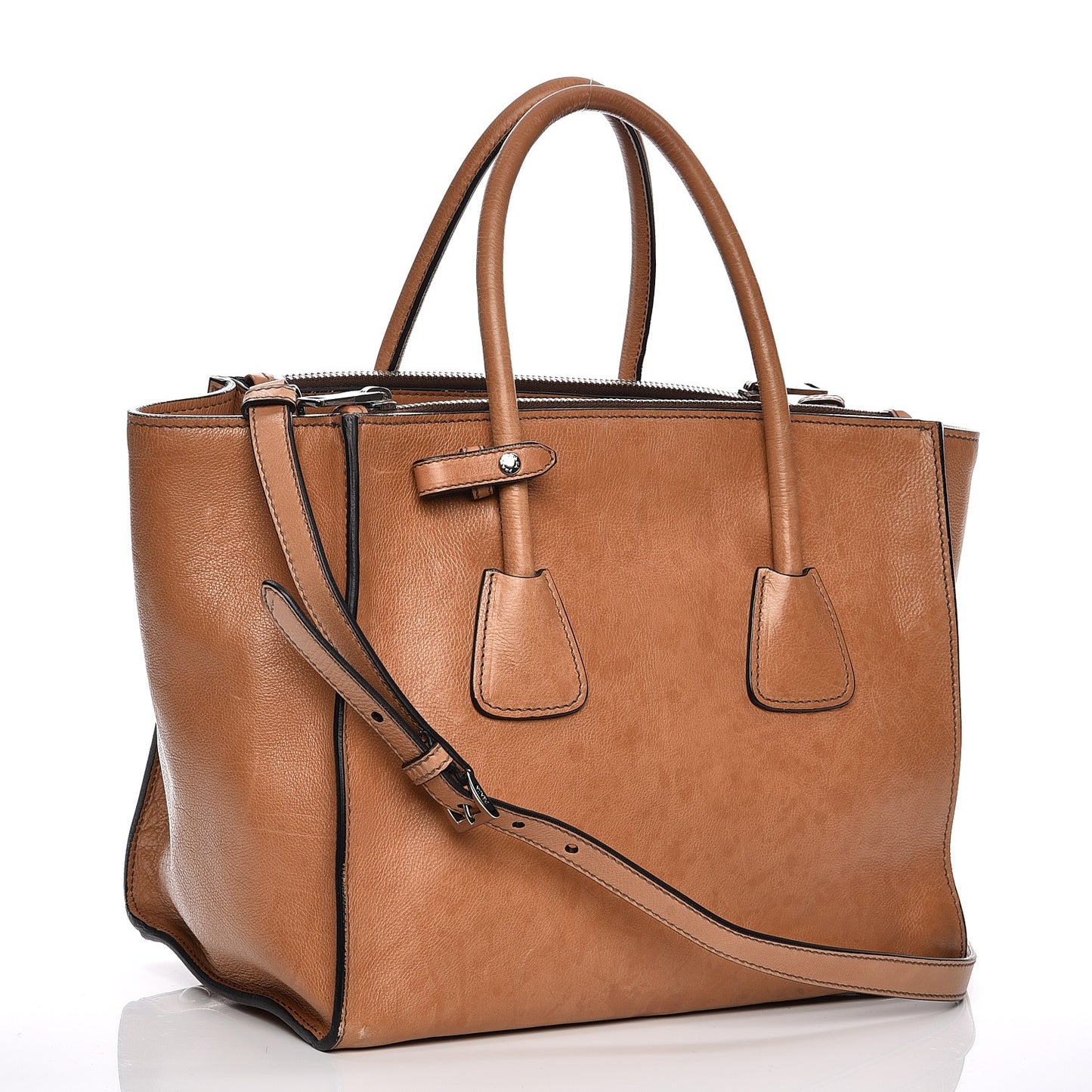 Glace Calf Twin Pocket Tote Naturale