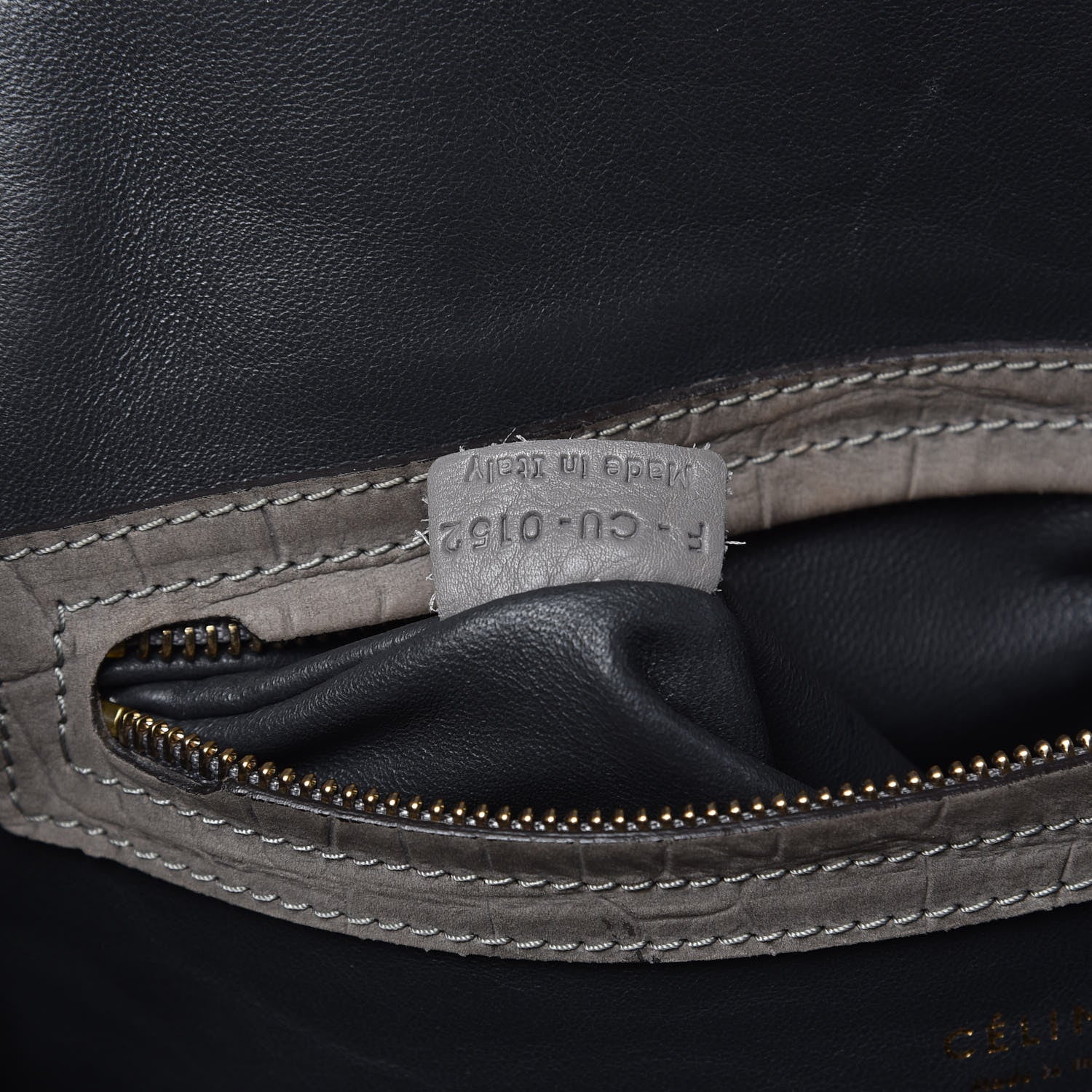 Celine Crocodile Embossed Nubuck Large Phantom Luggage Grey 7 of 18