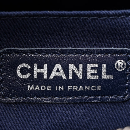 Chanel Grained Calfskin Suede Neo Executive Shopper Tote Navy Blue 6 of 14