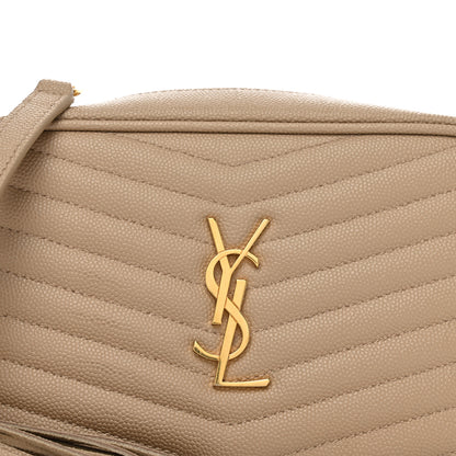 Saint Laurent Grain De Poudre Matelasse Monogram Mini Lou Camera Bag Dark Beige 8 of 10