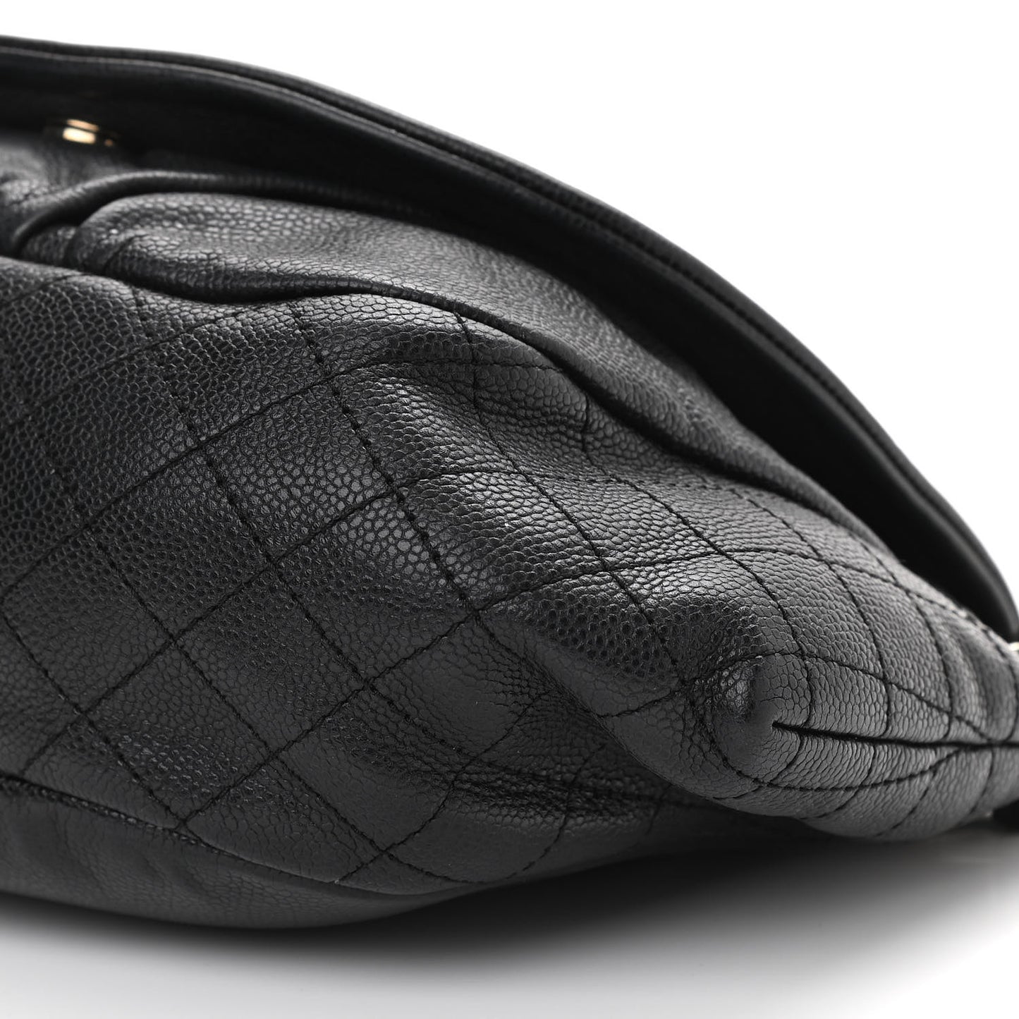 Caviar Half Moon Large Flap Black
