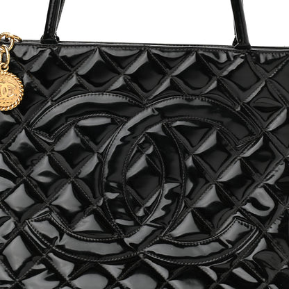 Chanel Patent Medallion Tote Black 8 of 15
