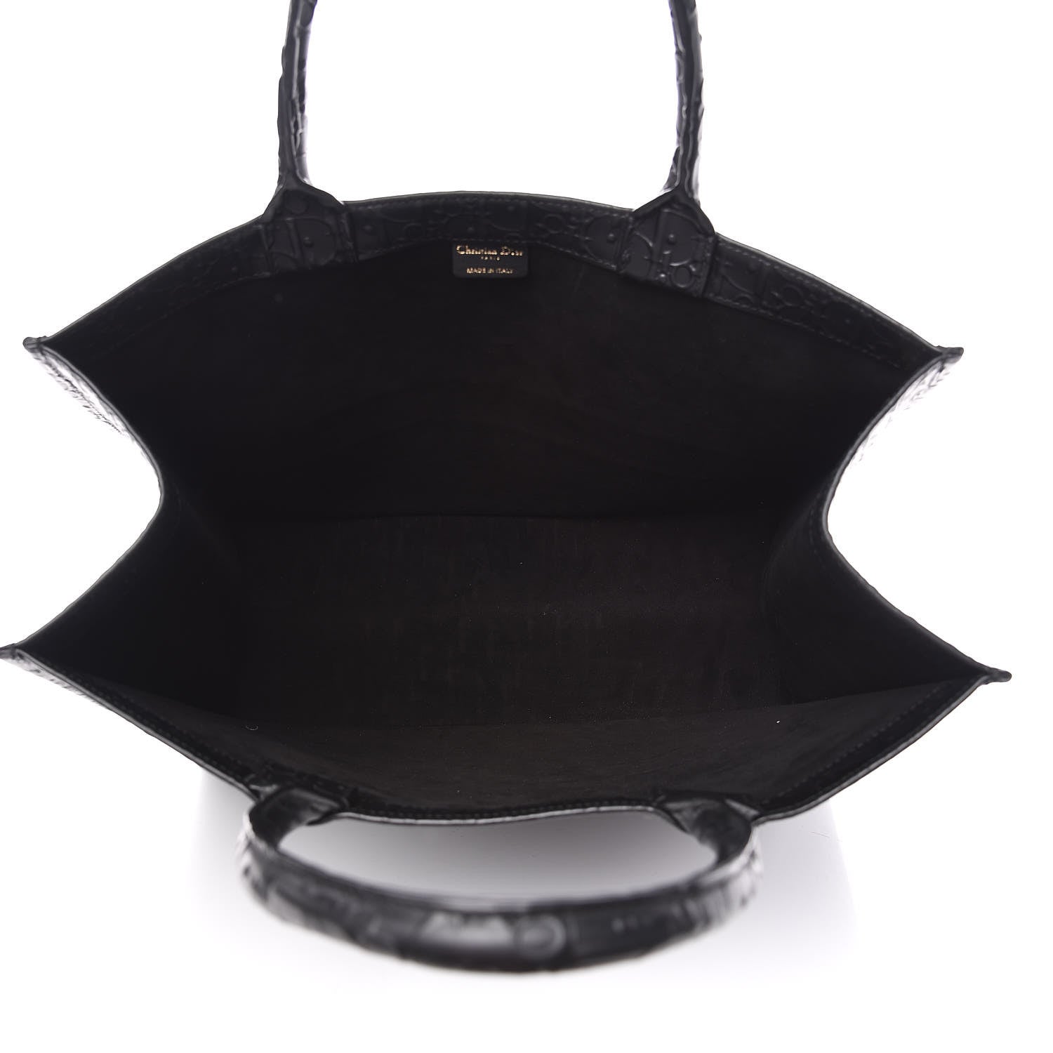 Christian Dior Oblique Calfskin Embossed Book Tote Black 5 of 12