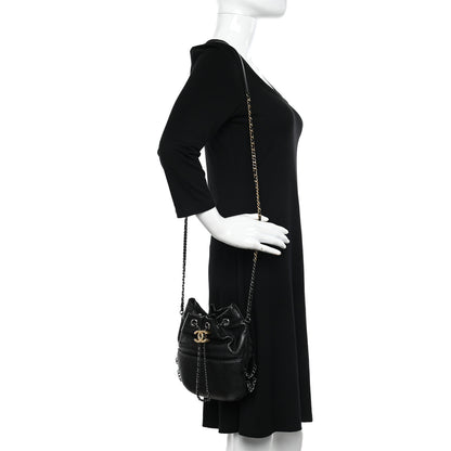 Chanel Calfskin Quilted Small Gabrielle Bucket Black 2 of 11