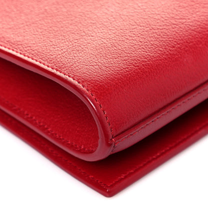 Saint Laurent Calfskin Monogram Large Belle De Jour Clutch Red 10 of 13