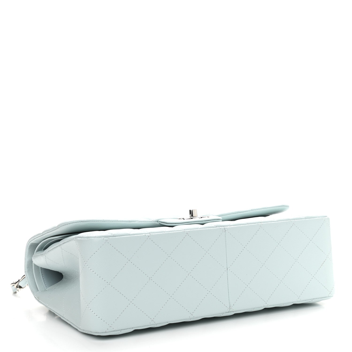 Chanel Caviar Quilted Jumbo Double Flap Light Blue 3 of 10