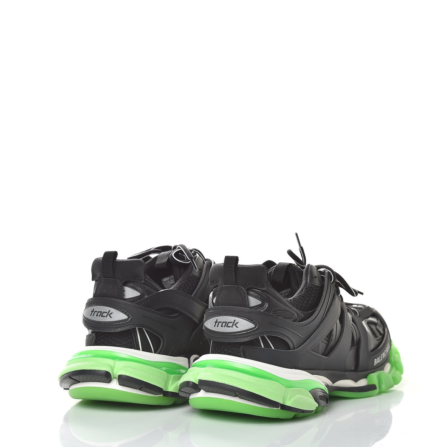 Balenciaga Mesh Nylon Mens Track Sneakers 42 Black Green 4 of 8