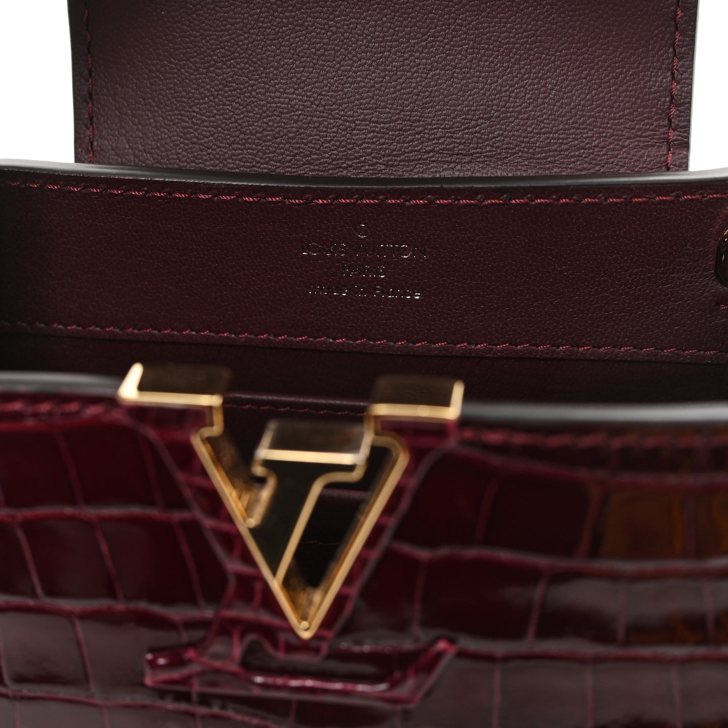Crocodile Mini Capucines  Bordeaux