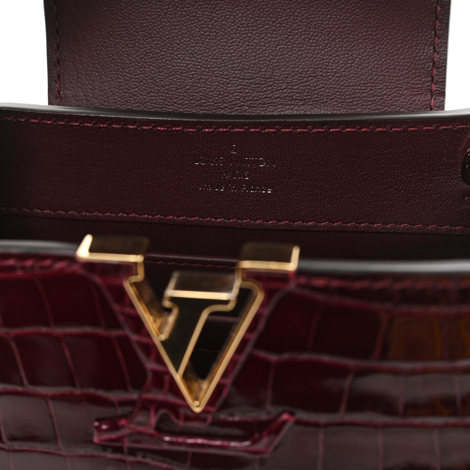 Louis Vuitton Crocodile Mini Capucines  Bordeaux 6 of 10