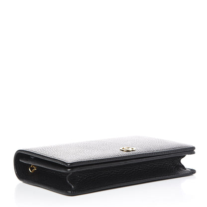 Gucci Calfskin Mini GG Marmont Chain Wallet Black 4 of 9