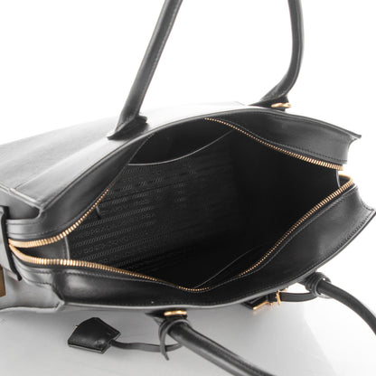 Prada Saffiano City Calfskin Medium Esplanade Tote Black 6 of 8
