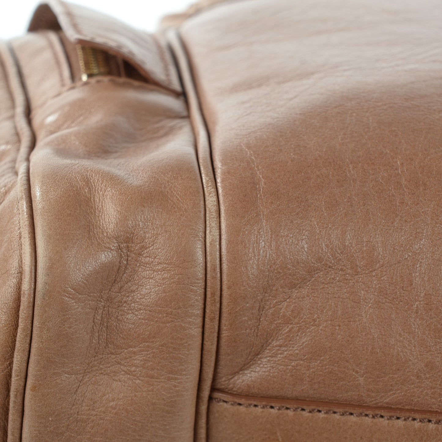 Calfskin Large Vanity Bowler Camel