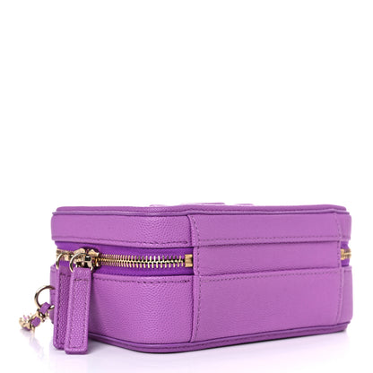 Chanel Caviar Quilted Small CC Filigree Vanity Case Purple 4 of 10