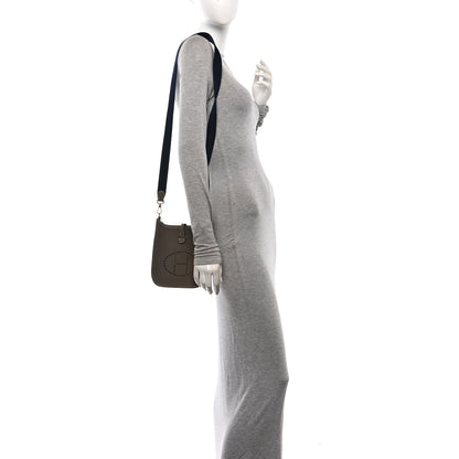 Hermes Taurillon Clemence Amazone Evelyne TPM Etoupe Bleu Indigo 2 of 11