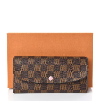 Louis Vuitton Damier Ebene Emilie Wallet Rose Ballerine 7 of 7