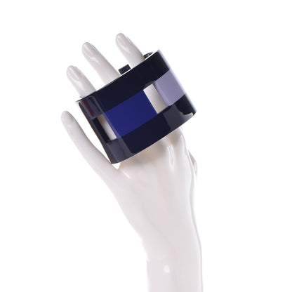 Hermes Lacquered Wood Pixel Bracelet M Bleu Nuit Parme 2 of 6