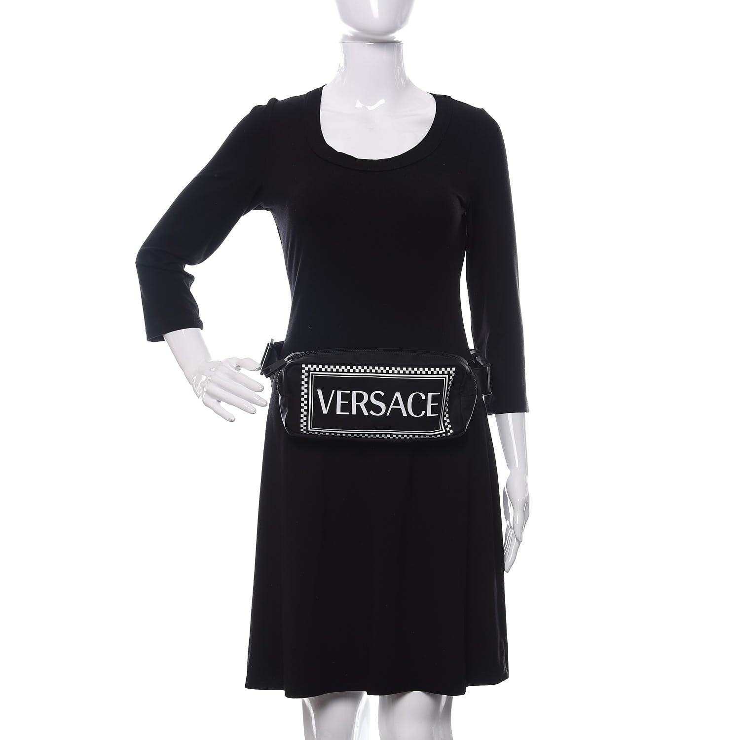 Versace Nylon Logo Two Tone Belt Bag Black 2 of 9