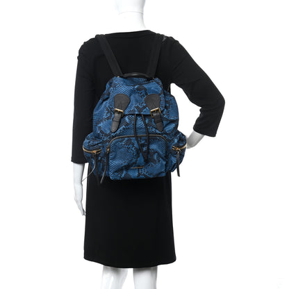 Burberry Nylon Python Print Medium Rucksack Backpack Blue 2 of 12