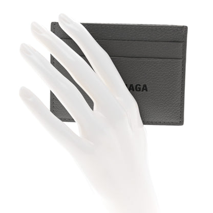 Balenciaga Grained Calfskin Logo Cash Card Holder Graphite Black 2 of 7