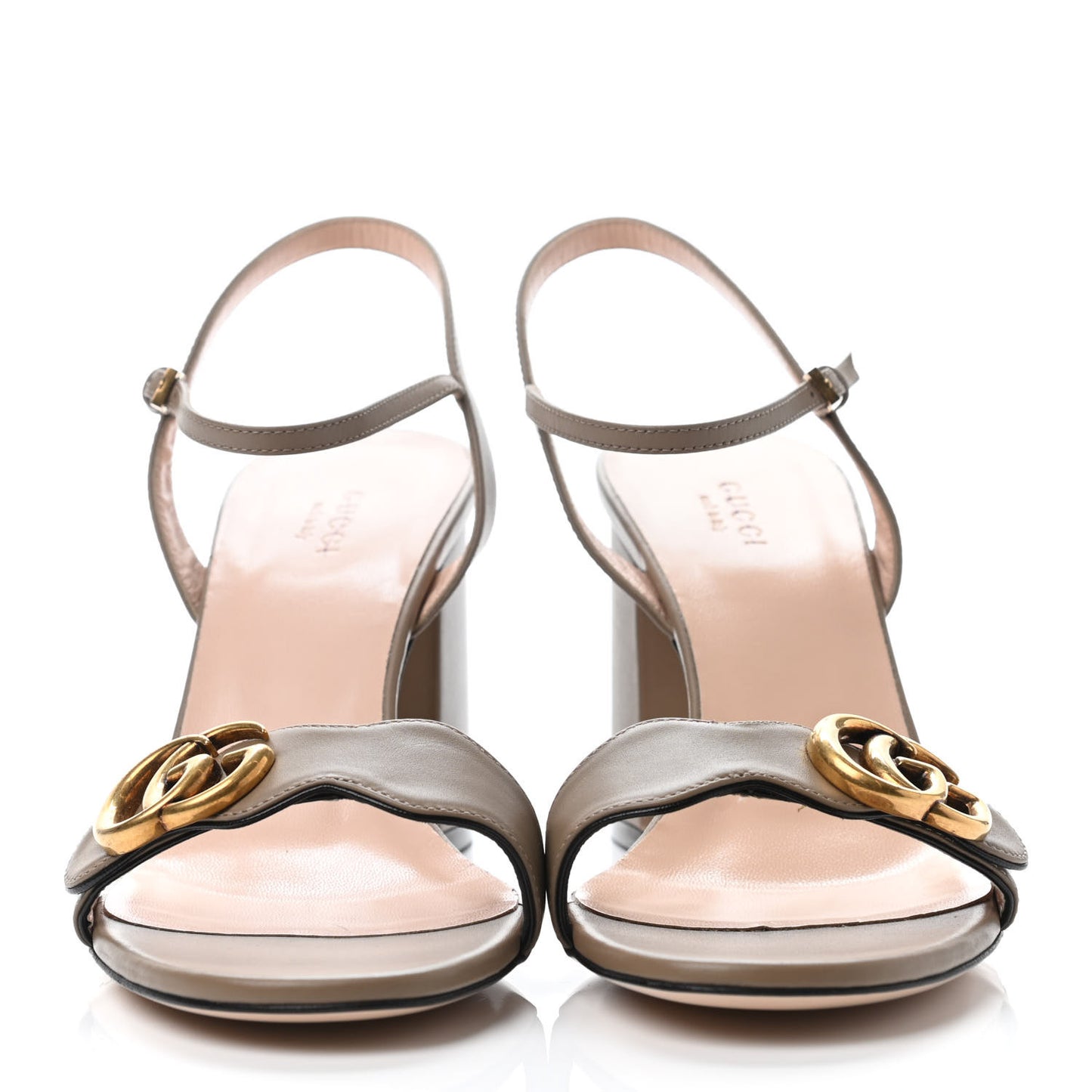Lifford Calfskin GG Marmont Ankle Wrap 75mm Sandals 40 Mud