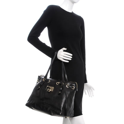 Jimmy Choo Pebbled Calfskin Small Rhea Black 2 of 8