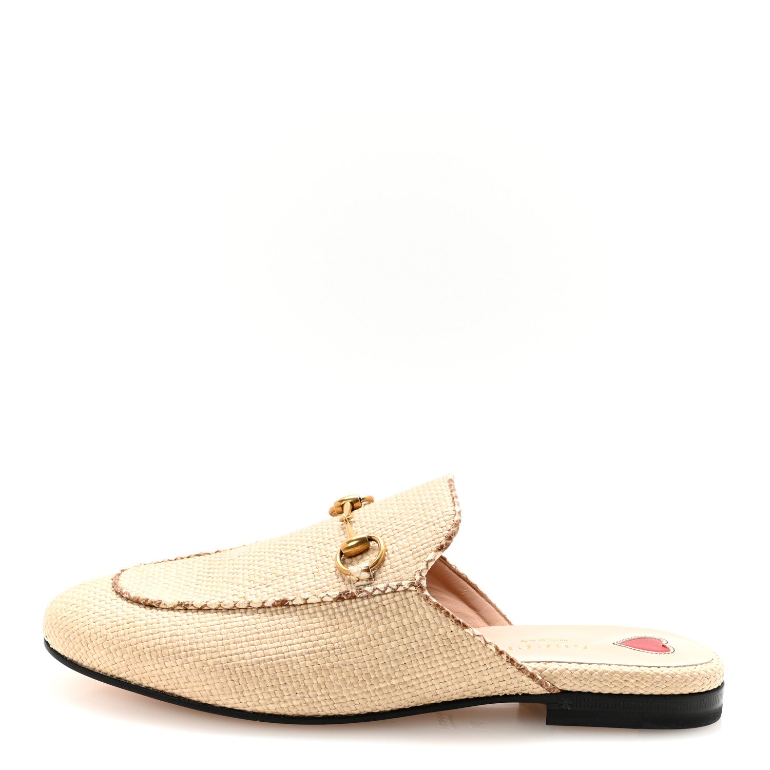 Gucci Straw Elaphe Womens Princetown Slippers 38 Natural Cream Brown 1 of 10